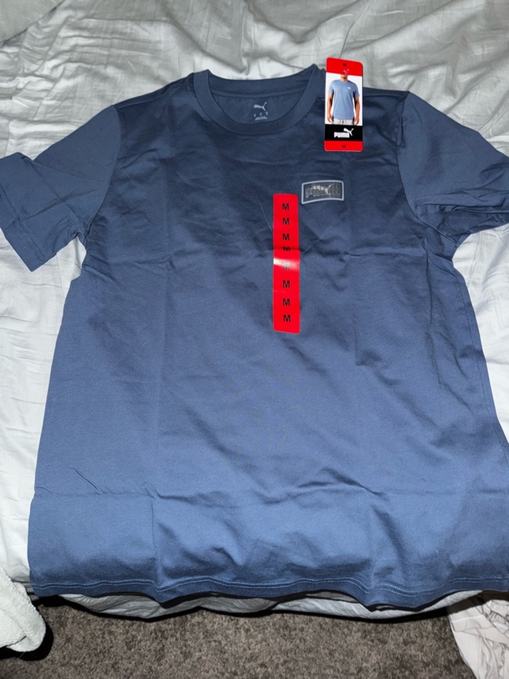 Puma Men's Short-Sleeve Crew Tee in Navy Blue